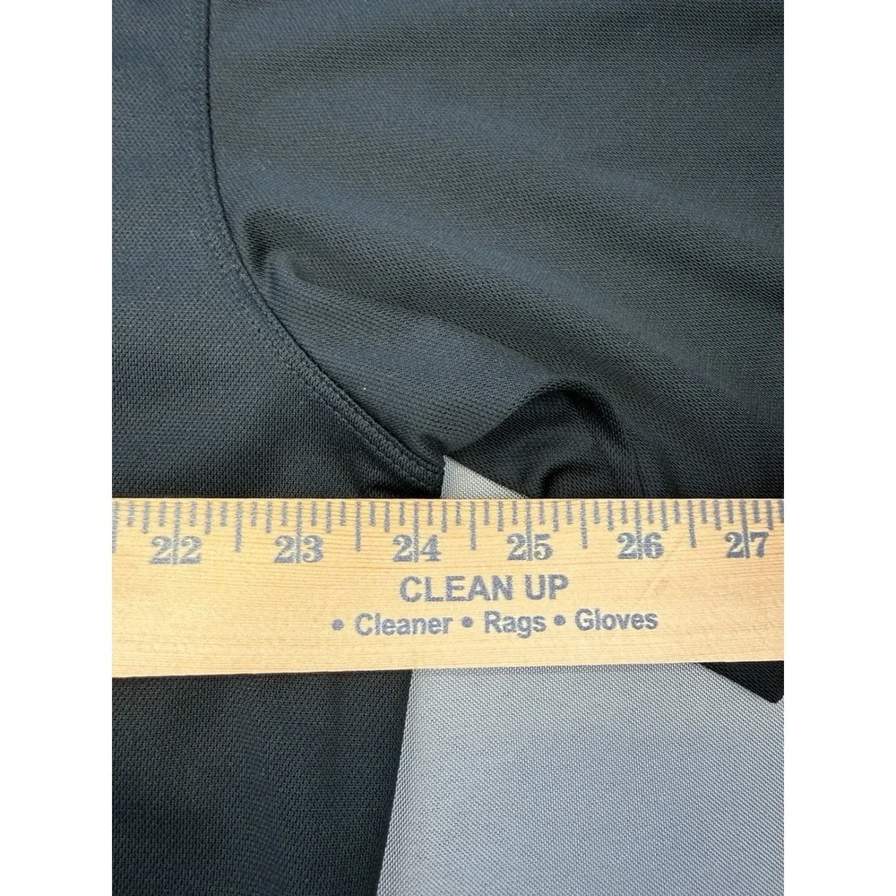 Nike Golf Mens Dri-FIT‎ Black Short Sleeve Polo Shirt 3-Button Mesh Texture XL